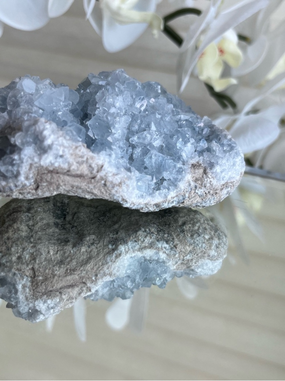 Raw Madagascar Blue Celestite Cluster - Picture 3 of 9